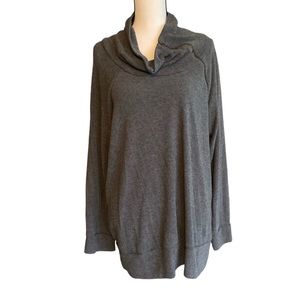 Gray Cowl Neck with Zipper 2X